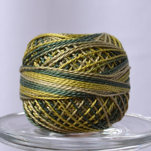 Valdani Variegated Hand Dyed Perle Cotton Thread, Olives