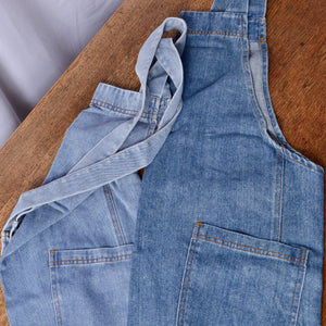 Washed soft 100% cotton denim apron