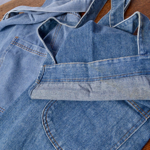 Washed soft 100% cotton denim apron