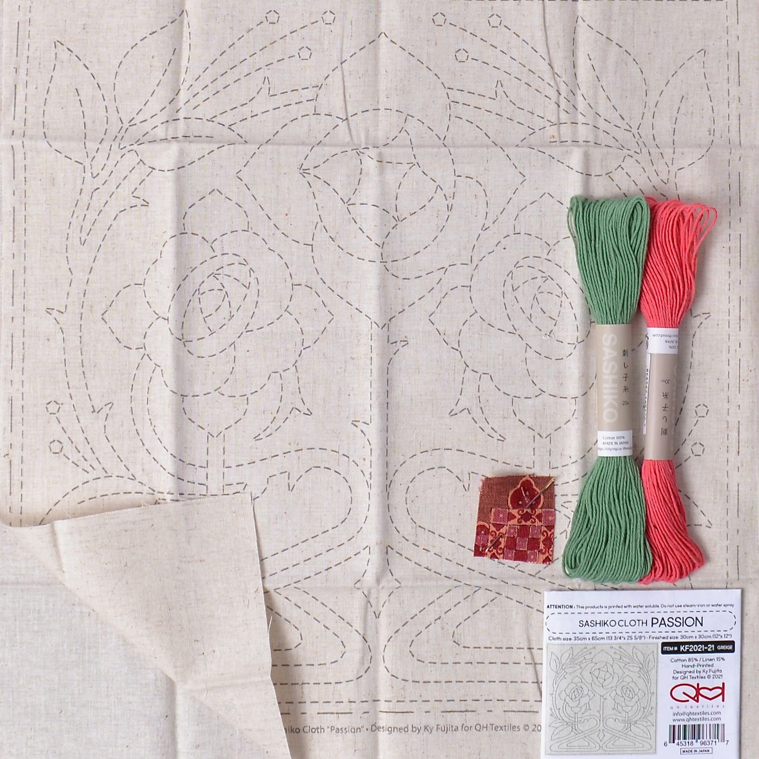 Sashiko Grab and Go kit - Passion