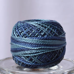 Valdani Variegated Hand Dyed Perle Cotton Thread, Sea Deep