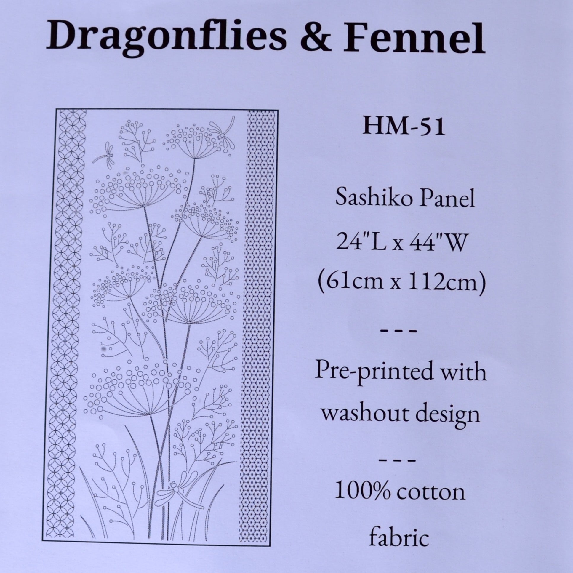 Sashiko Panel, Dragonflies and Fennel front cover