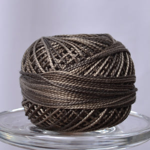 Valdani Variegated Hand Dyed Perle Cotton Thread, Khaki Black