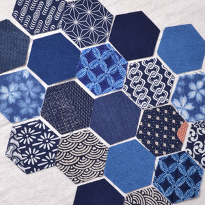 Hexagon Pack "Blue & White" Japanese  wagara fabrics