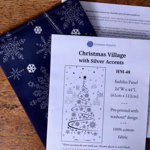  Christmas Village sashiko stitching panel