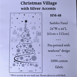 Sashiko Panel covef  Christmas Village