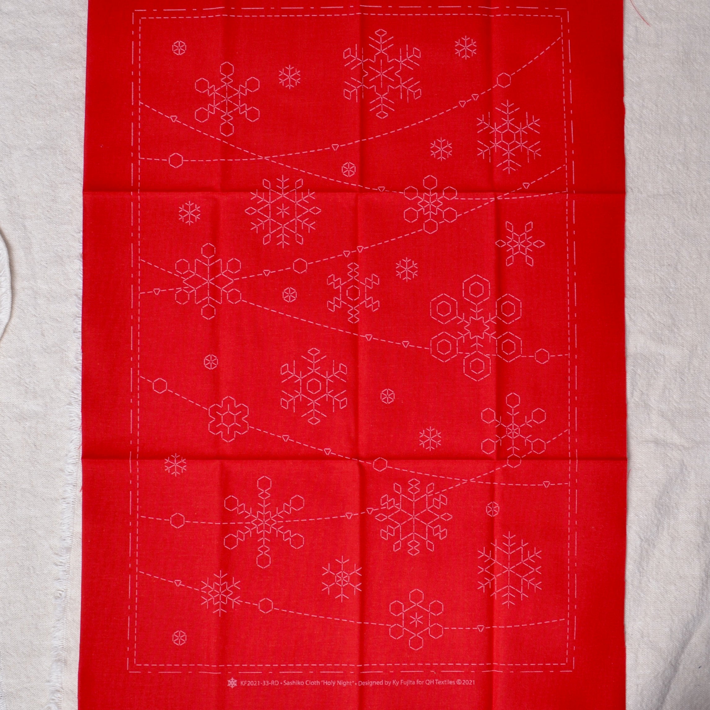 Holy Night Sashiko Panel, Red