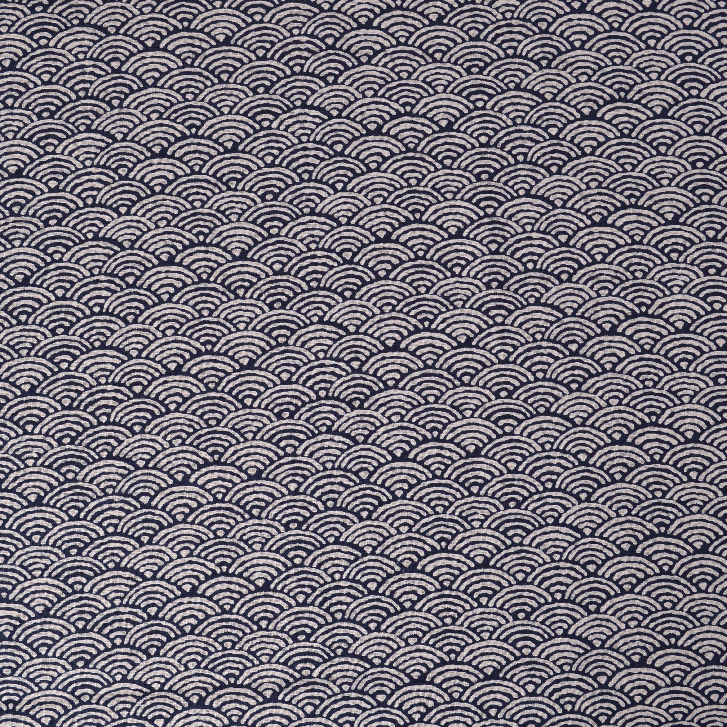 Traditional Japanese Wagara Fabric, Seigaiha Pattern