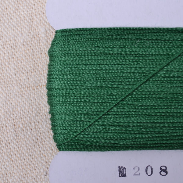 Daruma Sashiko Thread, Hunter Green #208 - A Threaded Needle