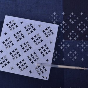 sashiko stencil for mending and decorative stitching