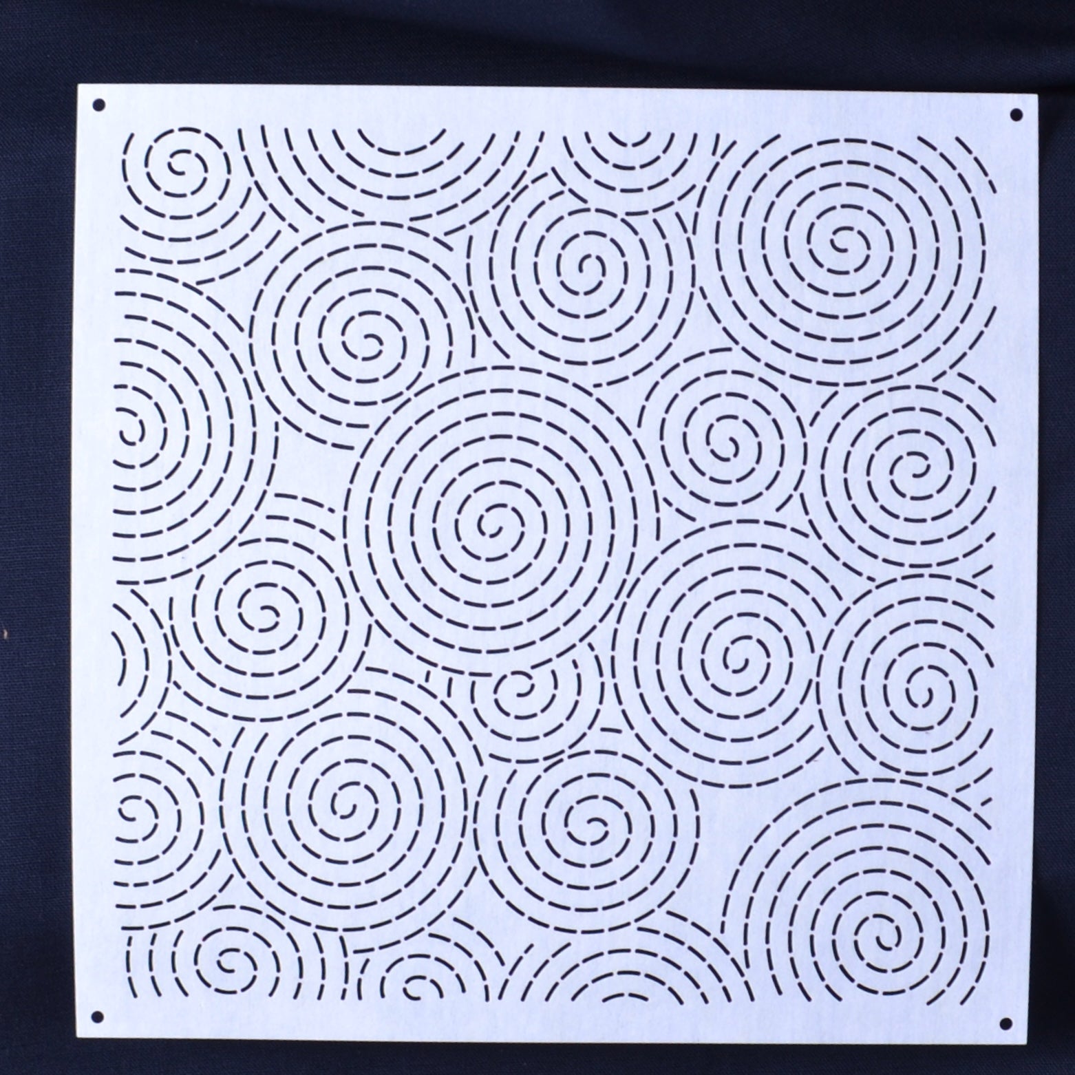 Sashiko  or stitching Stencil, 8" X 8"  Multiple Circles