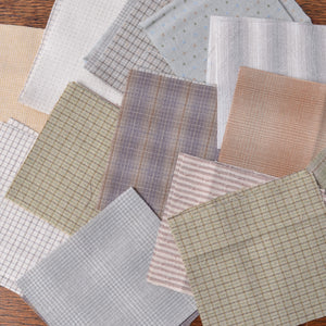 Boro Fabric Pack, Small Pieces, Light-tone Taupes