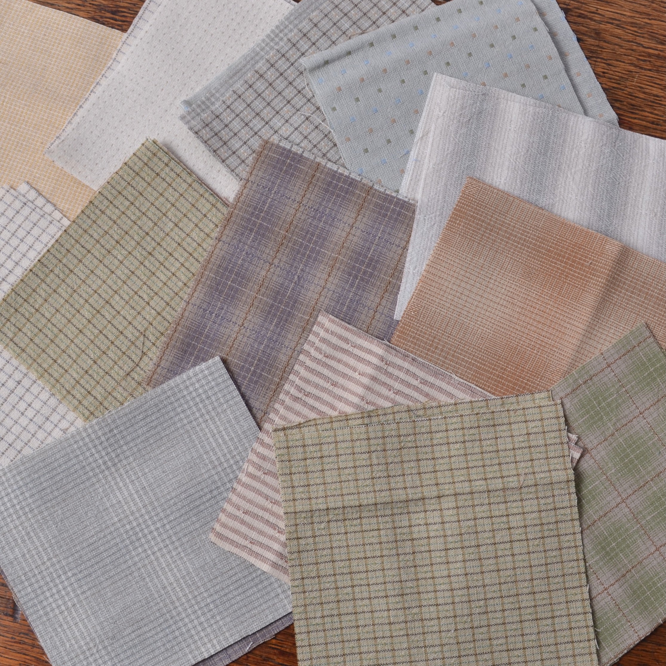 Boro Fabric Pack, Small Pieces, Light-tone Taupes