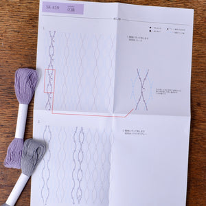 diagrams directions for Nagomi Sashiko Sampler "Tatewaku"