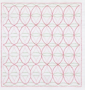 Sashiko Sampler "Hanaguruma" (White)