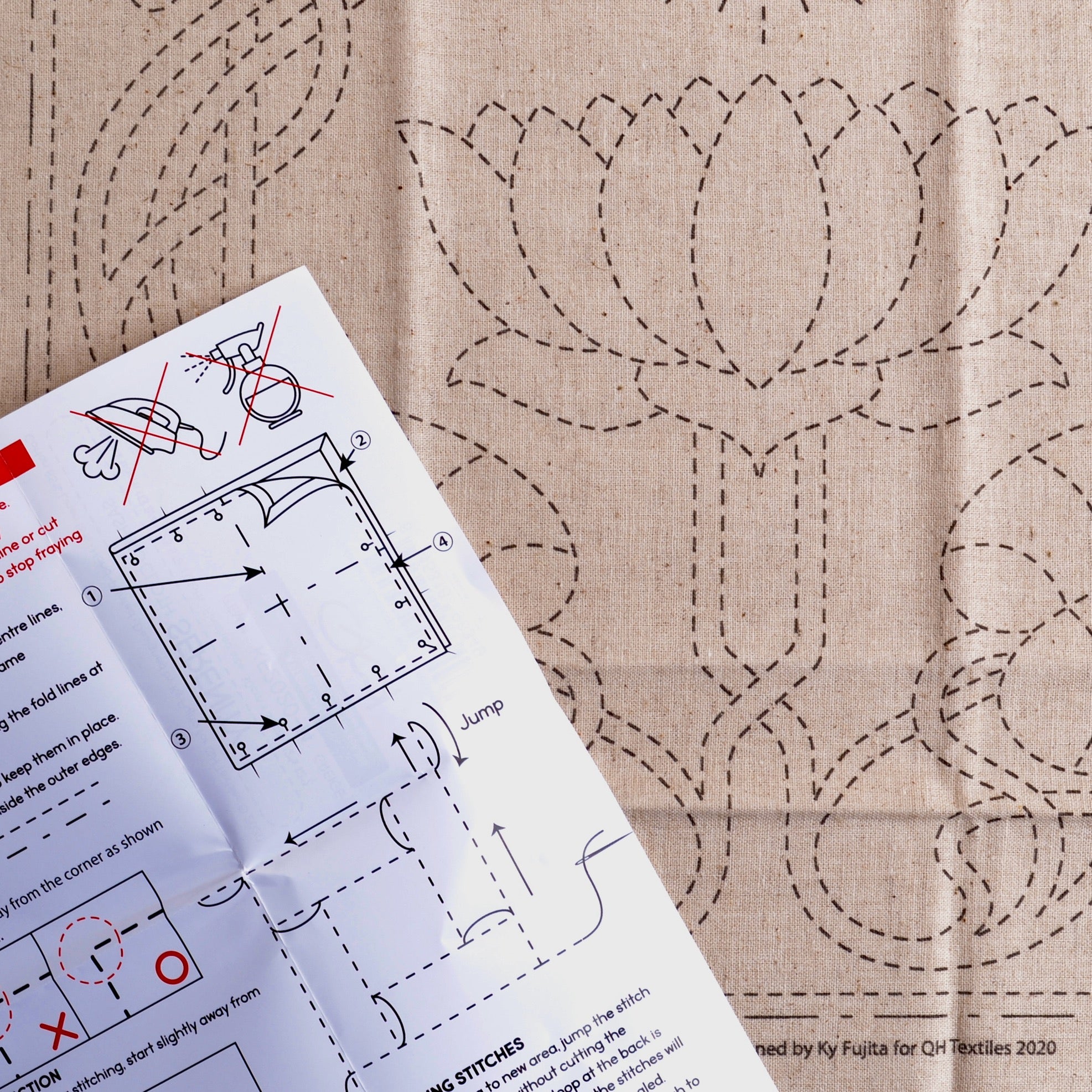 Cosmo Embroidery Sashiko Cotton Needlework Fabric - Natural # 21700-3
