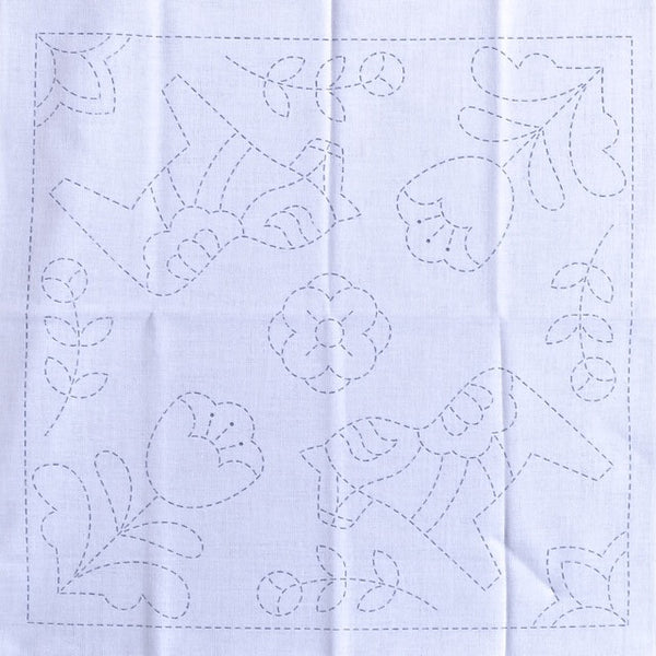 Cute Pigs & Hemp Sashiko Kit with Needles & Threads