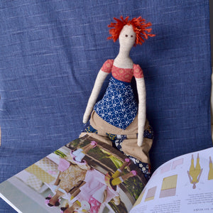 my Tilda doll in sashiko and boro