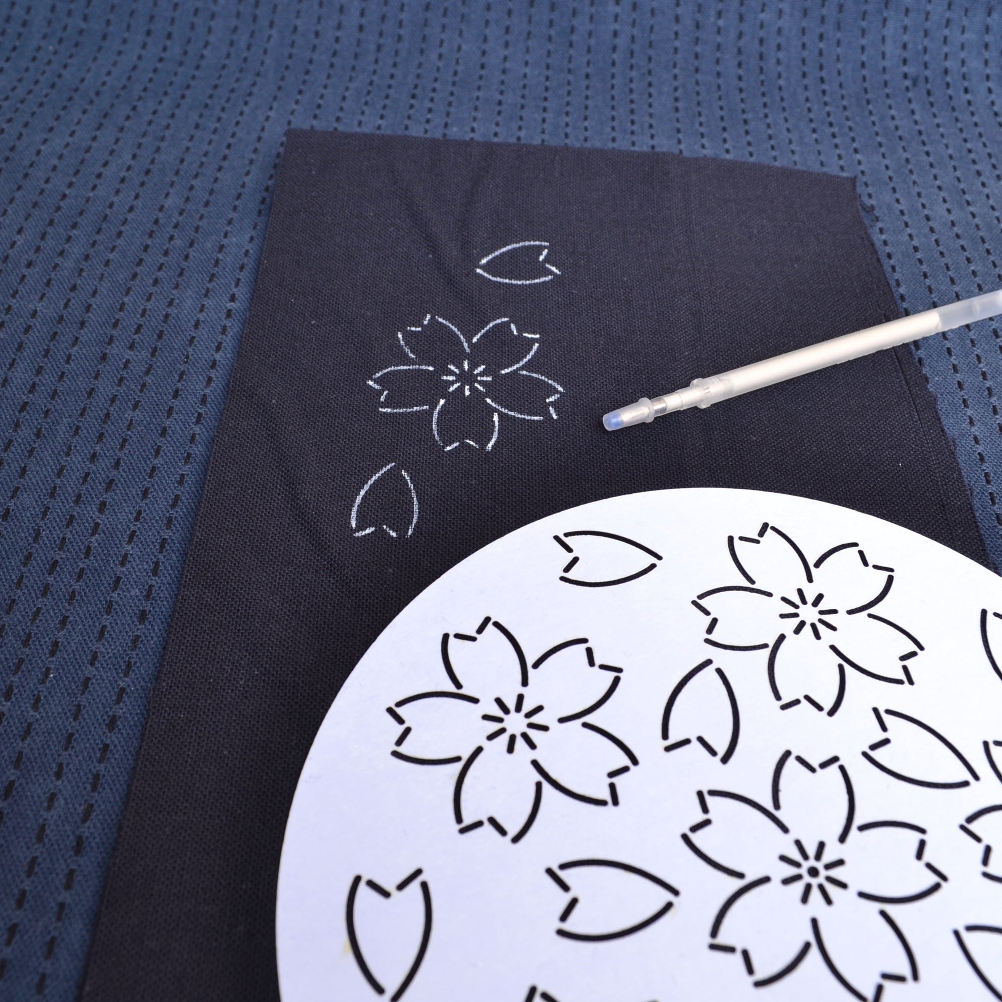 Sashiko Stencil,sashiko Embroidery Pattern,japanese Traditional  Pattern,quilt Stitch Mold,6 Inch,cherry Blossom Pattern,coaster Pattern 